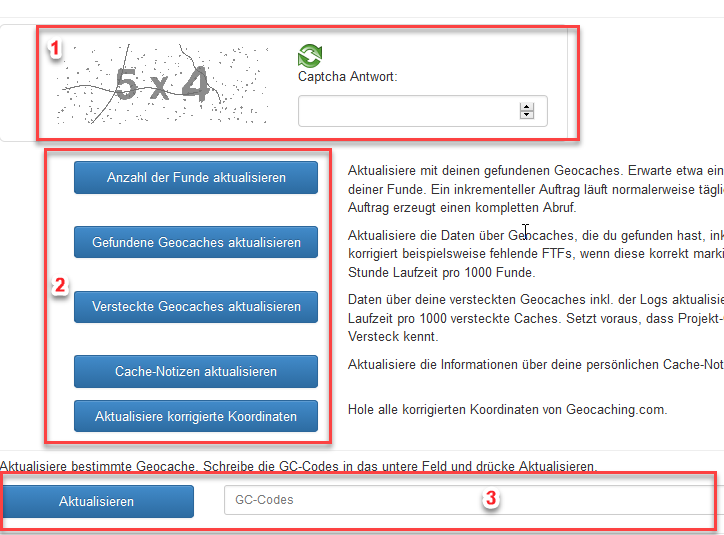 Prject GC Statistik aktualisieren